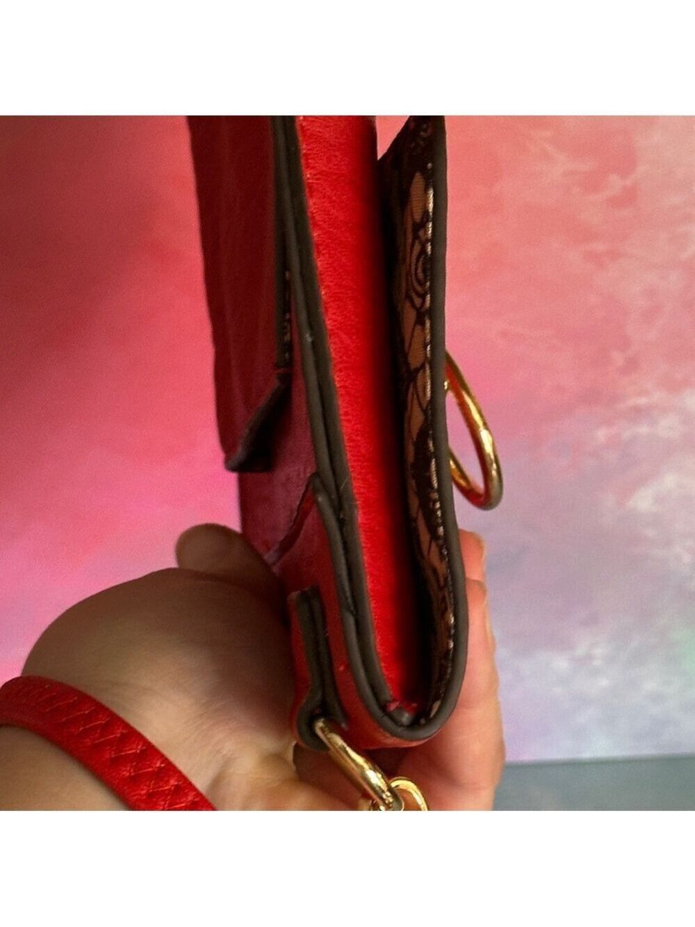Carlos Santana Bold Red Crossbody Bag with Lion - Picture 15 of 17